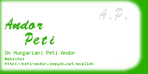 andor peti business card